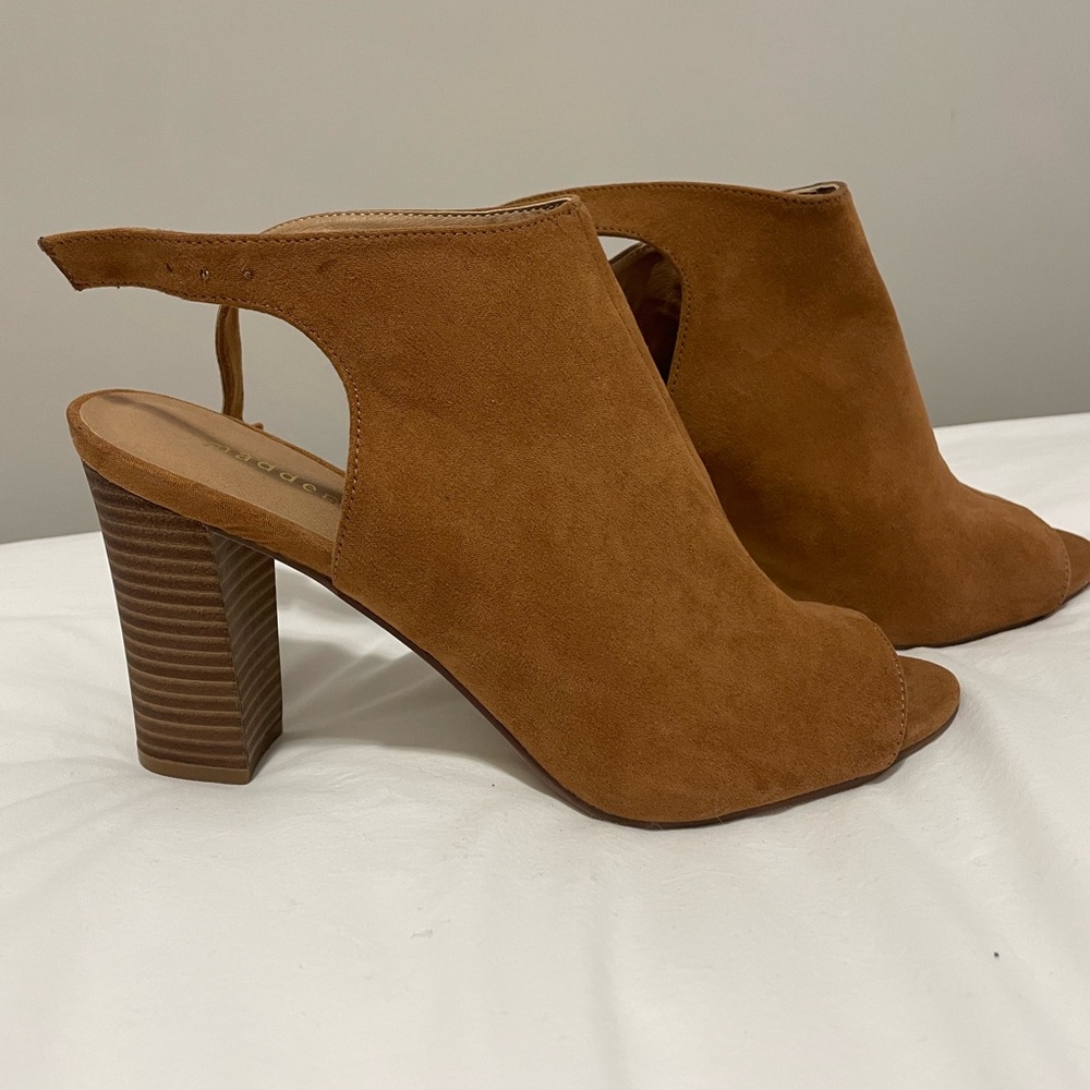 Madden Girl open toed heels. Size 10. Never worn.